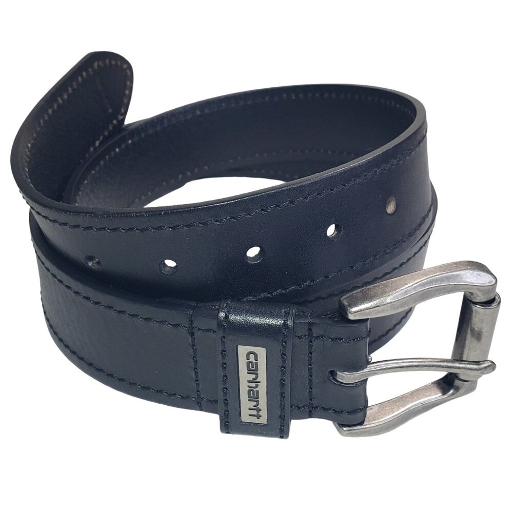 Carhartt Black Leather Roller Belt -- Men's size 40 (waist 38)